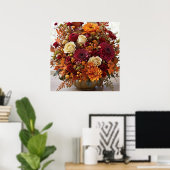 Herbstliche Blumenanordnung Poster (Heimbüro)