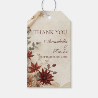 Herbstliche Blumengestecke & Leinenene Hochzeit im Geschenkanhänger