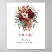 Herbstliche Blumengrün-Drink-Wedding 8x10-Schild Poster (Vorne)