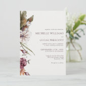 Herbstliche Blumenhochzeits-Einladung Einladung (Stehend Vorderseite)