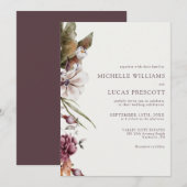 Herbstliche Blumenhochzeits-Einladung Einladung (Vorne/Hinten)