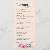 Herbstliche Blumenhochzeitsmenü Menükarte (Vorderseite)