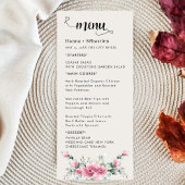Herbstliche Blumenhochzeitsmenü Menükarte