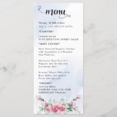 Herbstliche Blumenhochzeitsmenü Menükarte (Vorderseite)