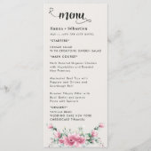 Herbstliche Blumenhochzeitsmenü Menükarte (Vorderseite)