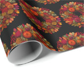 Herbstliche Blumenkranzmuster-Geschenkverpackung Geschenkpapier (Rolleneckpunkt)