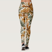 Herbstliche Blumenmuster im rustikalen Stil Leggings (Rückseite)