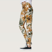 Herbstliche Blumenmuster im rustikalen Stil Leggings (Links)