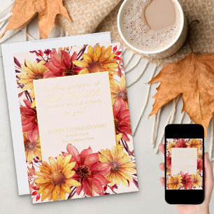 Herbstliche Blumensaison der Dankbarkeit Thanksgiv Folien Feiertagskarte
