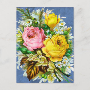 Herbstliche Blumenvase Wasserfarbe Postkarte