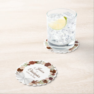 Herbstliche Blumenzeremonie - Orangen- und Pfirsic Untersetzer