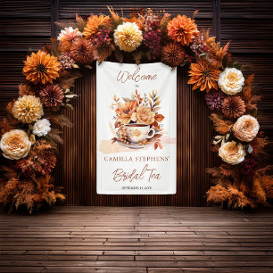 Herbstliche Blumige Cottage Core Teetasse Braut Te Banner
