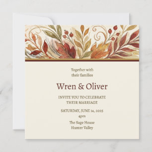 Herbstliche Blumige Hochzeit Einladung