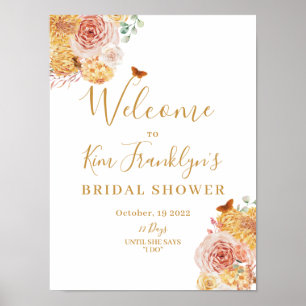 Herbstliche Blumige Hochzeitsdusche - Fall in Love Poster