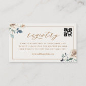 Herbstliche Blumige Hochzeitsdusche QR-Code Gesche Begleitkarte (Vorderseite)