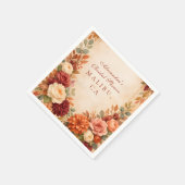 Herbstliche Blumige Hochzeitsdusche Serviette (Ecke)