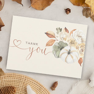 Herbstliche Blumige Kürbis-Dankeschön-Karte Dankeskarte