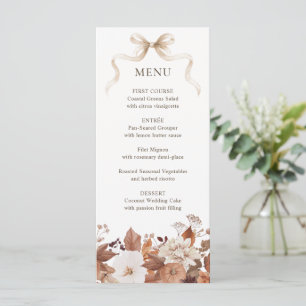 Herbstliche Blumige Kürbis-Hochzeit Menükarte