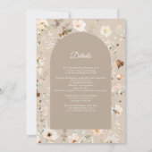 Herbstliche Blumige Rustikale Boho-Hochzeit Einladung (Rückseite)