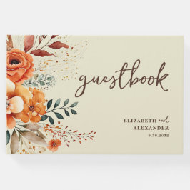 Herbstliche Blütenfarben Botanische Hochzeit Gästebuch