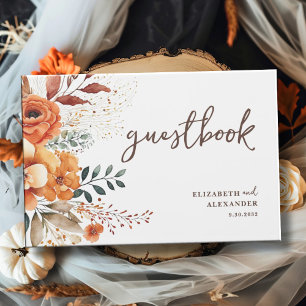 Herbstliche Blütenfarben Botanische Hochzeit Gästebuch