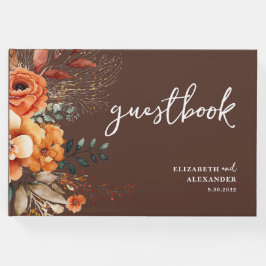 Herbstliche Blütenfarben Botanische Hochzeit Gästebuch