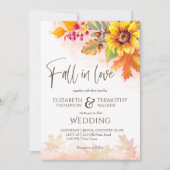 Herbstliche Blütenhochzeit in der Liebe Einladung (Vorderseite)