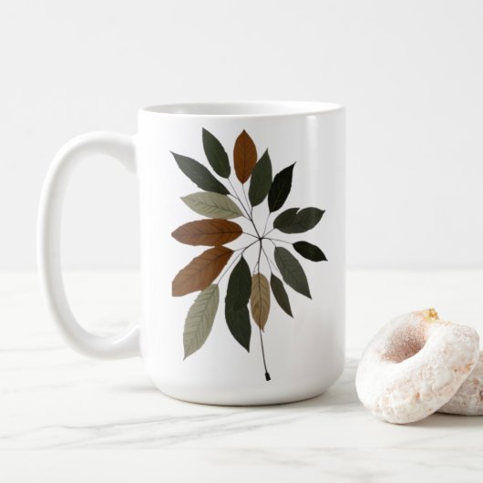 Herbstliche botanische Blattkunst Kaffeetasse (Mit Donut)