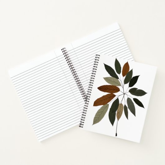 Herbstliche botanische Blattkunst Notizblock (Innenseite)