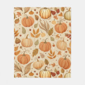 Herbstliche botanische Kürbisranke Muster Fleecedecke (Vorderseite)