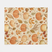 Herbstliche botanische Kürbisranke Muster Fleecedecke (Vorderseite (Horizontal))