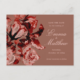 Herbstliche Botanische Maximalistische Hochzeit "S Postkarte