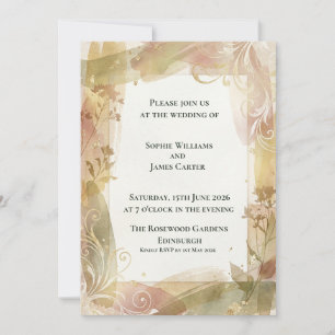 Herbstliche botanische schottische Hochzeitseinlad Einladung