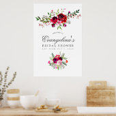 Herbstliche Brautparty Wasserfarben Floral Willkom Poster (Küche)