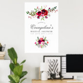 Herbstliche Brautparty Wasserfarben Floral Willkom Poster (Heimbüro)
