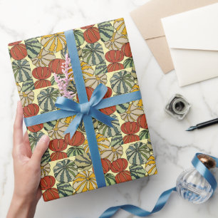 Herbstliche Bunte Kürbisse Geschenkpapier
