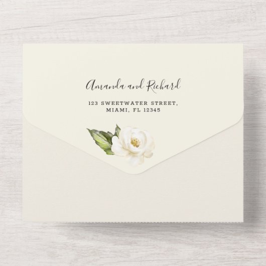 Herbstliche Chic Blumenhochzeit in einer Einladung (Rückseite)