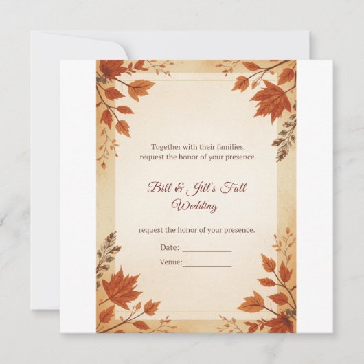 Herbstliche Cottage-Hochzeit Save The Date (Vorderseite)