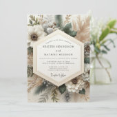 Herbstliche Creme-Hochzeit Einladung (Stehend Vorderseite)