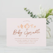 Herbstliche Dinge | Boho Erntedank Baby Shower Einladung (Stehend Vorderseite)