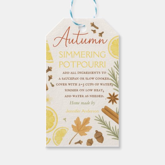 Herbstliche Duftmischung Geschenkanhänger (Vorderseite)