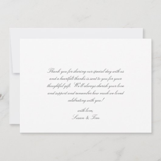 Herbstliche dunkle und moody-blutige Hochzeit Dankeskarte (Rückseite)