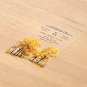 Herbstliche Eichenbäume Waldhochzeit Acryleinladungen (Ablage )