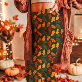 Herbstliche Eichenblätter fallen grün Leggings