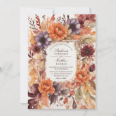 Herbstliche Elegance Blumenzwiese Einladung (Vorderseite)