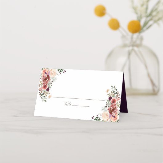 Herbstliche Elegance Platzkarte (Vorderseite)