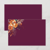 Herbstliche elegante Burgundernote Mitteilungskarte (Vorne/Hinten)