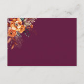 Herbstliche elegante burgunderrote Blumen Mitteilungskarte (Vorderseite)