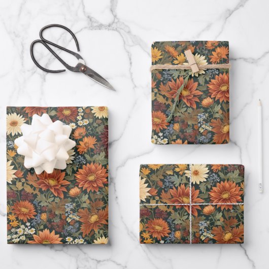 Herbstliche Eleganz Geschenkpapier Set (Vorderseite)