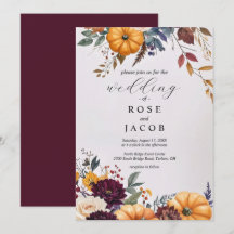 Herbstliche Eleganz Hochzeitseinladung